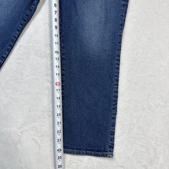 Driftwood Jeans Womens 32 Blue Denim Mid Rise Jackie Skinny Embroidered Boho - Picture 3 of 6